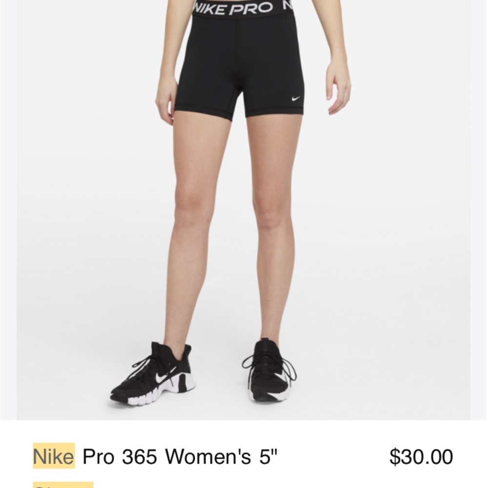 Nike women’s biker shorts. 5 inch.